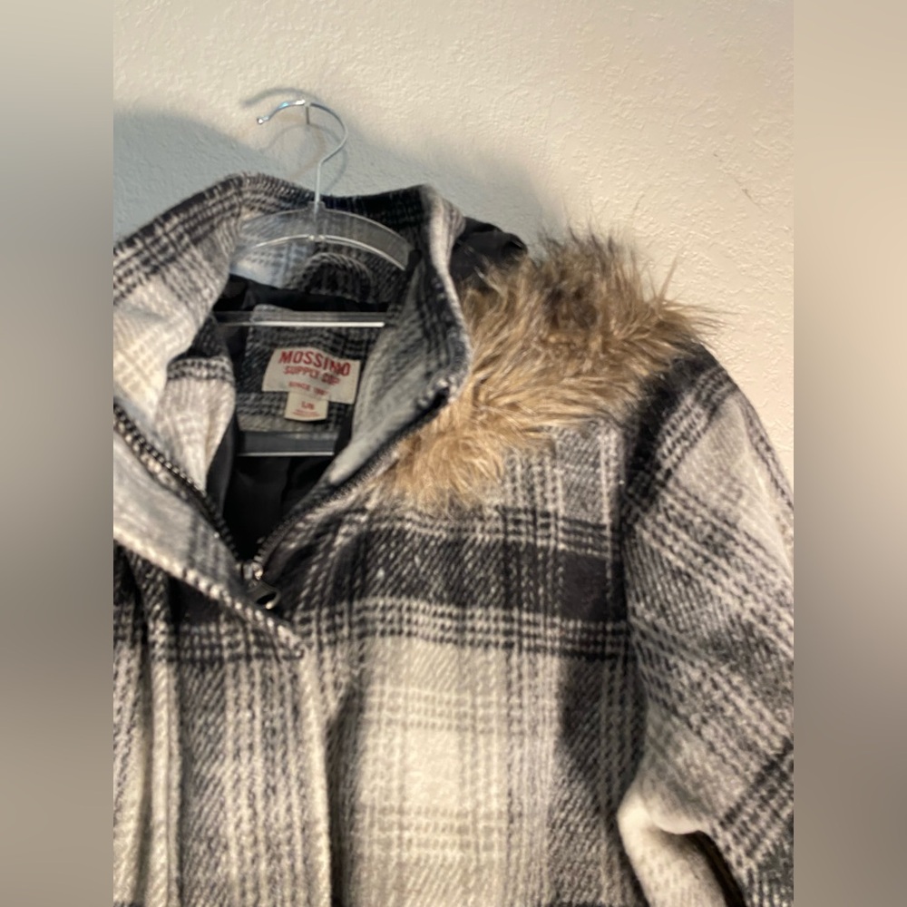 Mossimo Supply Co. Black and White Checkered Coat size L - Picture 5 of 10